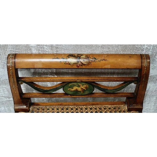 Edwardian Satinwood Cane Window Stool, 1901 For Sale - Image 9 of 12