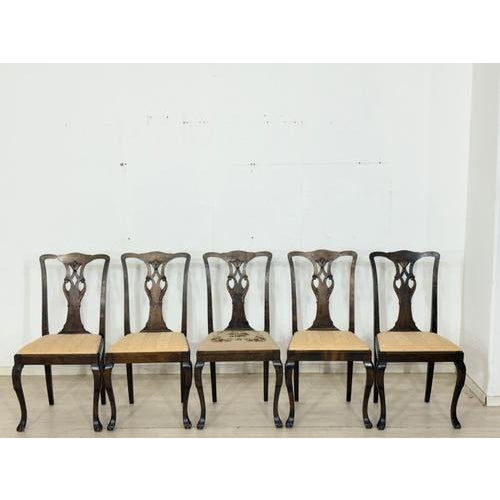 Antique Chippendale Chairs in Fine Mahogany, 1900, Set of 5 For Sale - Image 14 of 14