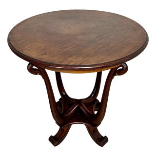 Art Nouveau Oak Pedestal Side Table, 1920 For Sale