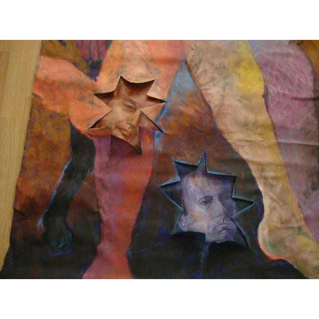 Large Abstract Oil on Canvas Backdrop Painting, Unframed For Sale - Image 4 of 6