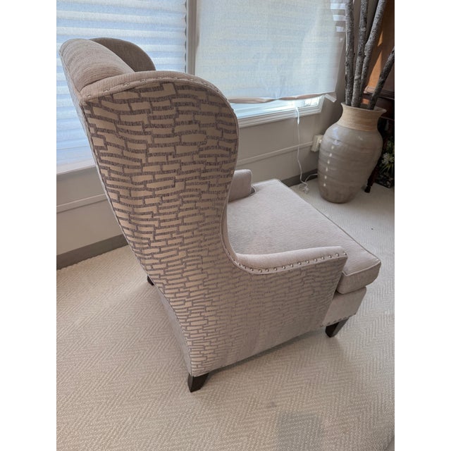 Custom Wing Back Chair With Nail Head Trim by Sam Moore For Sale - Image 11 of 15
