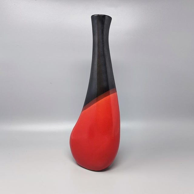 Mid-Century Modern Big Red Vase by Marei Ceramic, Germany, 1970s For Sale - Image 3 of 8