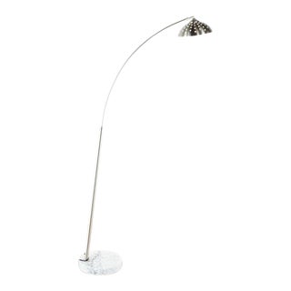 Chrome and Marble Floor Lamp For Sale