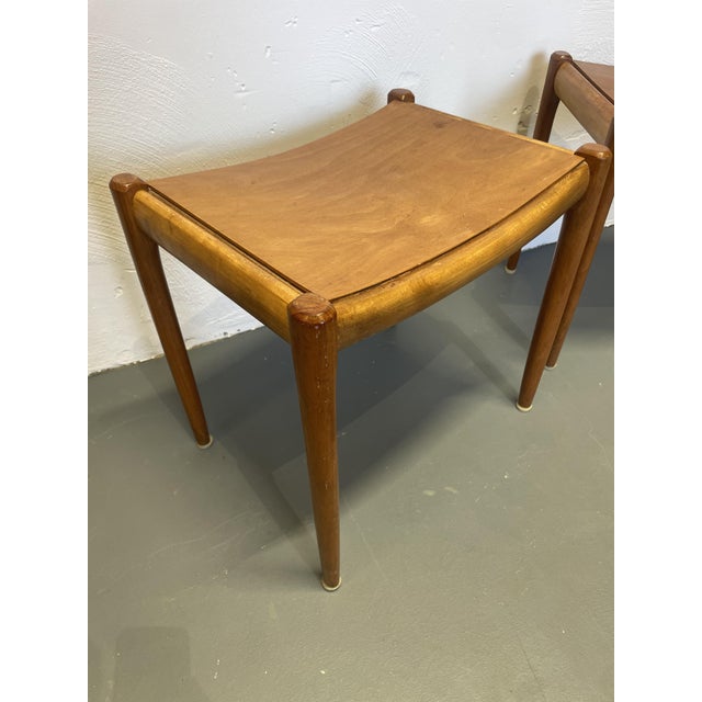 Vintage Danish Teak Stools by Niels Otto Möller, 1960s, Set of 2 For Sale - Image 4 of 10