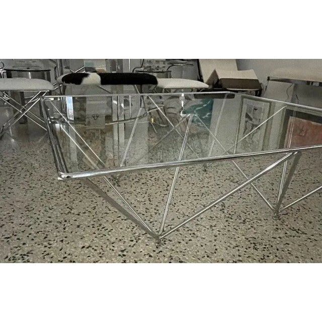 Postmodern 1980s Cocktail Table Paulo Piva for B & B Italia, Alanda Coffee Table in Steel and Glass For Sale - Image 3 of 12
