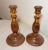 Wood Pair of Antique Hand Turned Wood Marquetry Parquetry Candlesticks Candle Holders For Sale - Image 7 of 13