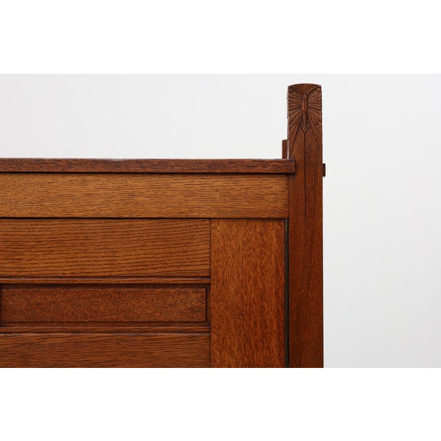 Brown Jugendstil Oak Bookcase with Adjustable Shelves, Netherlands, 1890s For Sale - Image 8 of 15
