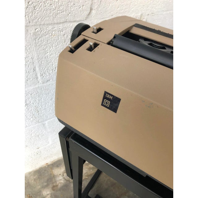 Vintage1970s Ibm Electric Typewriter on Rolling Steel Drop Leaf Cart For Sale - Image 9 of 13