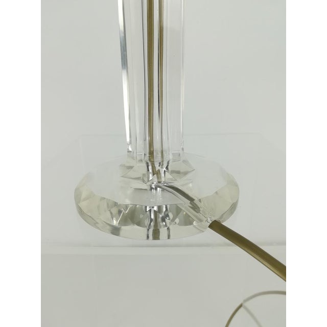 1920s Art Deco Table Lamp Ground Glass with Fabric Screen, 1920s For Sale - Image 5 of 8