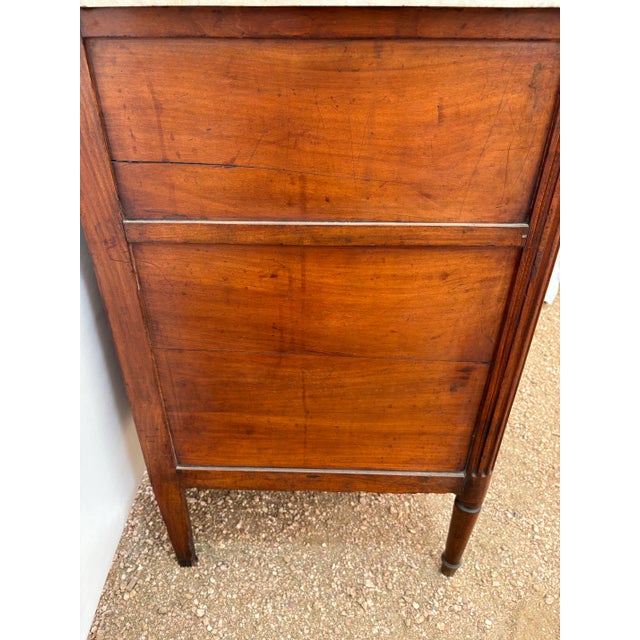 Brown French Louis XVI Style Marble-Top Parcel-Ebonized Commode For Sale - Image 8 of 12