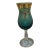 Vintage Murano-Style Venetian Teal Blue Cordial Glass With 24k Gold Gilt & Red Gem Accents For Sale