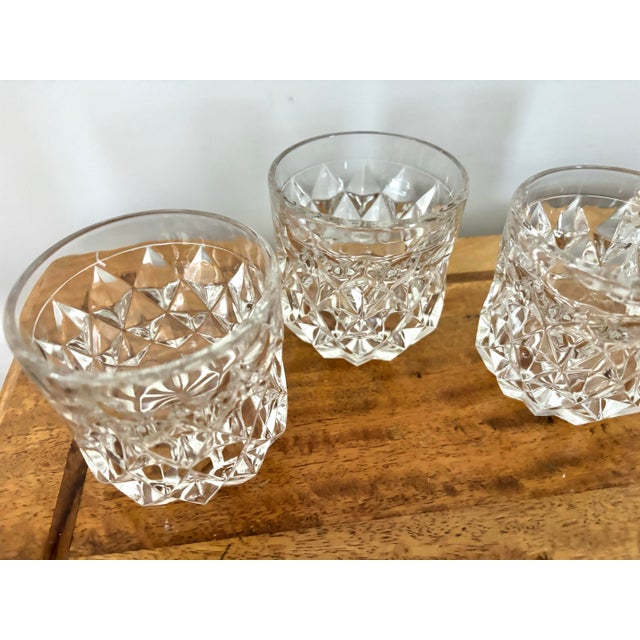 Contemporary Late 20th Century Crystal Low Ball Tumbler Glasses- Set of 4 For Sale - Image 3 of 4