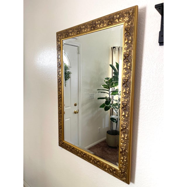 Vintage European Gold Gilt Beveled Mirror For Sale - Image 10 of 16
