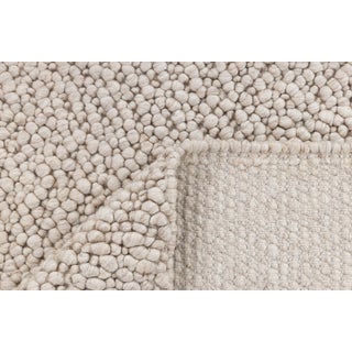 Chunky Wool Felted Nordic Flatweave Rug in Ivory and Cream, 8x10 Ft. For Sale