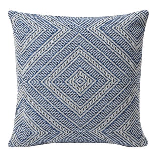 Schumacher Indoor/Outdoor Double-Sided Pillow in Tortola Print For Sale