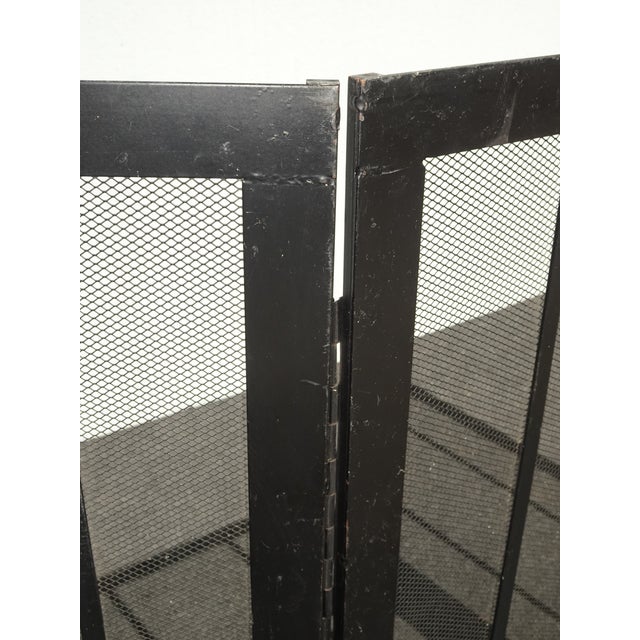 Vintage French Country Black Three Panel Fireplace Screen For Sale - Image 11 of 16