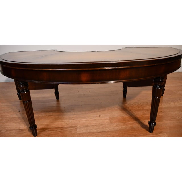 1930s Stickley English Regency Mahogany & Leather Top Drop-Leaf Coffee Table For Sale - Image 9 of 14