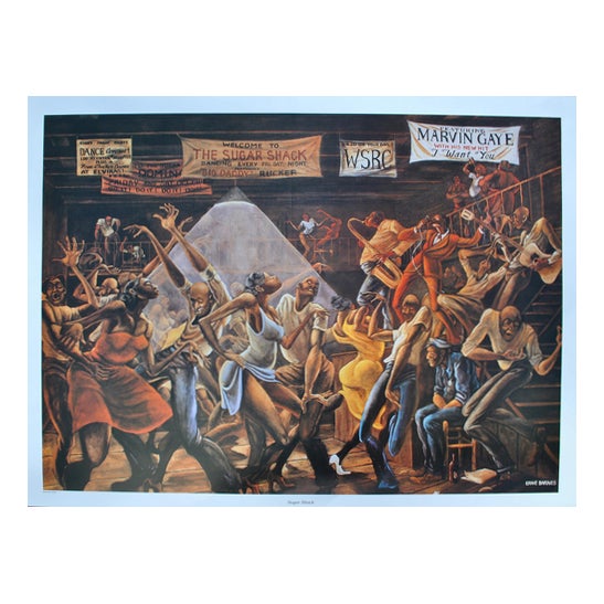 Ernie Barnes, Sugar Shack, Silkscreen Print, 2002 For Sale
