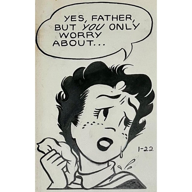 1950s Jerry Walter & Linda Walter, Original Vintage Syndicated Ink Drawing Cartoon Strip Susie Q Smith Comic Art, c. 1954 For Sale - Image 5 of 6