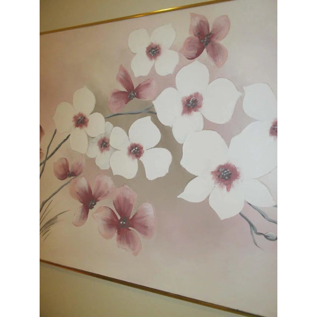 Metal Mid 20th Century Cherry Blossom Still Life Painting, Framed For Sale - Image 7 of 11