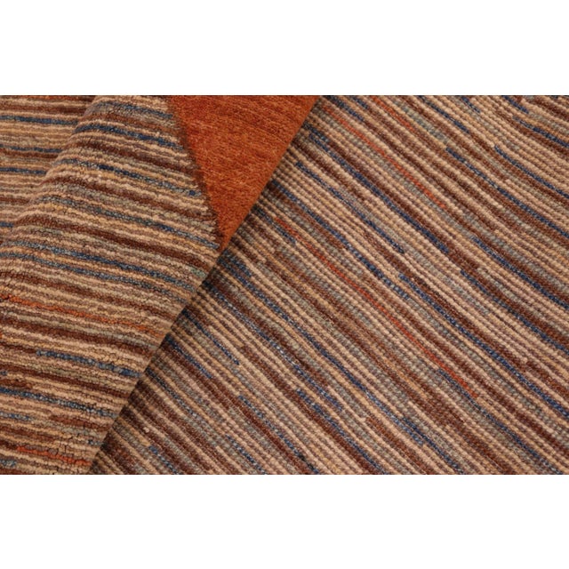 Tan 1980s Boho Chic Gabbeh Orange/Brown Wool Rug - 6'2" X 9'3" For Sale - Image 8 of 10