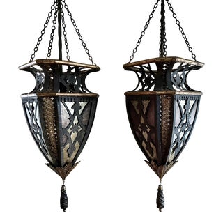 Large 21st Century Fine Art Lamp Villa 1919 Handcrafted Pendant Lantern For Sale