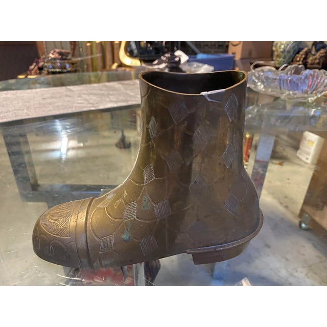 English 1970s Brass Boot Vase For Sale - Image 3 of 6
