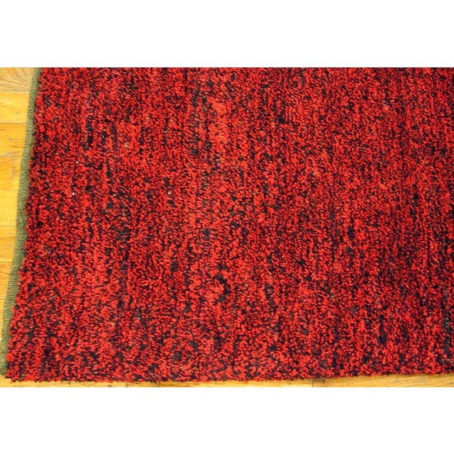 Abstract 1930s Red Abstract Antique American Shaker Pile Rug 3'1" X 5'10" Handknotted Wool Carpet For Sale - Image 3 of 5