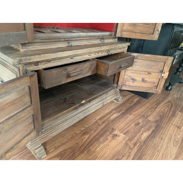 20th Century French Step Back Cupboard or Linen Press With Four Doors For Sale - Image 12 of 13