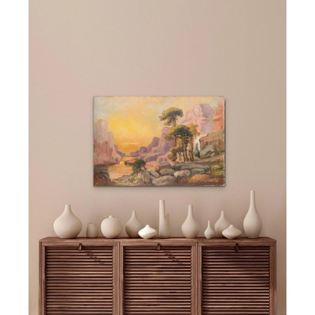 1910's "Desert Landscape" Oil Painting For Sale In Dallas - Image 6 of 6