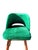 Wood Set of 4 Mid-Century Barstools | Green Velvet Brass Accent Bar Stools For Sale - Image 7 of 7