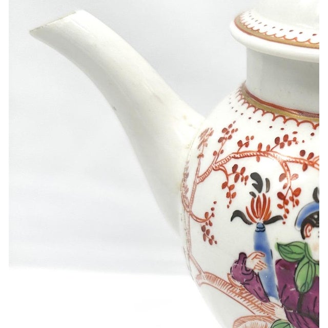 Antique 18th Century First Period Worcester Porcelain Teapot Mandarin Pattern Dr Wall Era For Sale - Image 15 of 16