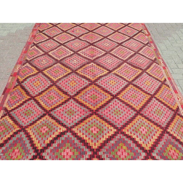 1960s 1960s Vintage Turkish Handmade Kilim Rug - 74"x124" For Sale - Image 5 of 12