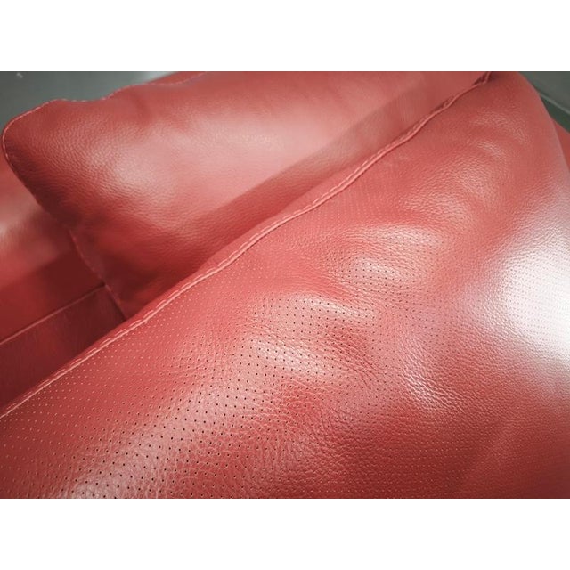 Italian Red Leather Sofa by Divanotti, Postmodern, 1990s For Sale - Image 4 of 18