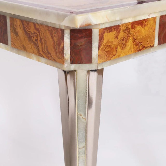 Metal Neoclassic Style Marble Specimen Table For Sale - Image 7 of 9