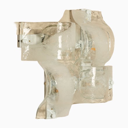 Crystal and White Sand LP 276 Compound Wall Lamps from AV Mazzega, Italy, 1970s, Set of 4 For Sale - Image 18 of 18