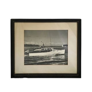Framed Yacht Black and White Photograph For Sale