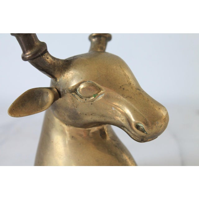 Vintage Brass Antelope Sculpture For Sale - Image 10 of 12