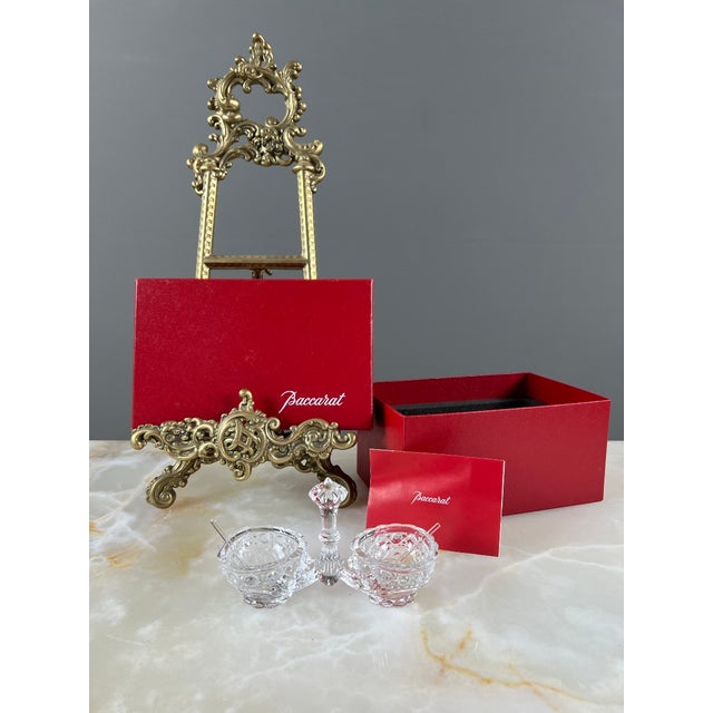 20th Century Cut-Decorated Model Double Crystal Salt Cellar from Baccarat, Set of 3 For Sale - Image 4 of 10