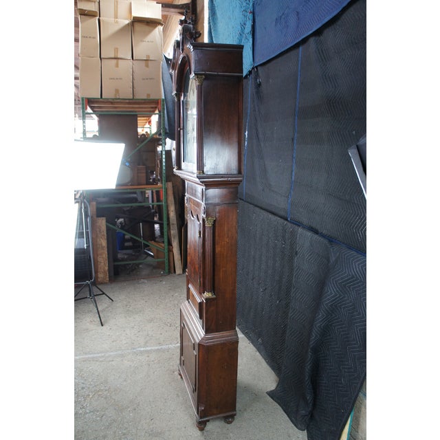 Monumental Antique 18th Century English Georgian Manchester Grandfather Clock For Sale - Image 18 of 18