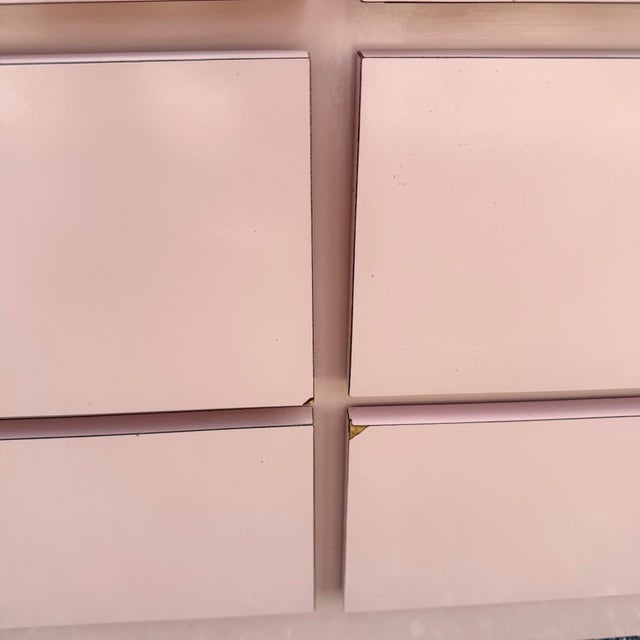 Pink Postmodern Pink Gloss Laminate Waterfall Dresser For Sale - Image 8 of 12