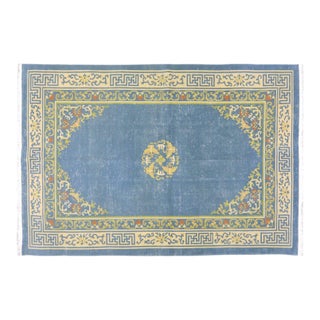 Vintage Chinese Art Deco Hand Knotted Wool Rug, 5'9''x8'6'' For Sale