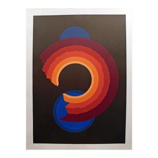 Jim Boutwell "Untitled" Orange&blue Hand Signed Art Serigraph Print For Sale