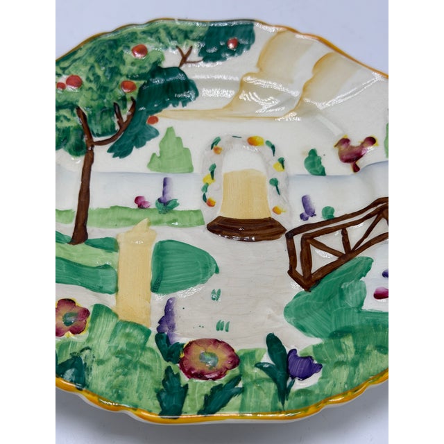 Folk Art English Ceramic Folk Art Plate For Sale - Image 3 of 7