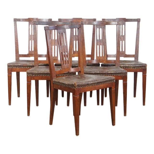 Dutch Leather Dining Room Chairs, Set of 6 For Sale