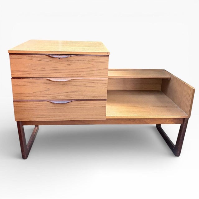 Wood Mid-Century Drawer Storage Bench in Teak and Formica from Europa, 1960s For Sale - Image 7 of 10