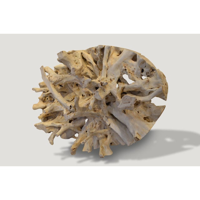 Andrianna Shamaris St. Barts Oval Teak Wood Coffee Table For Sale In New York - Image 6 of 6