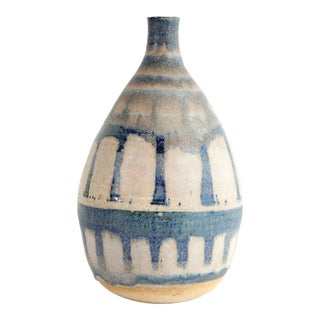 Vintage Studio Art Pottery Vase / Weed Pot in Cornflower Blue For Sale