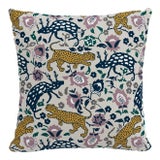 22" Outdoor Pillow in Leopard Mustard Plum For Sale