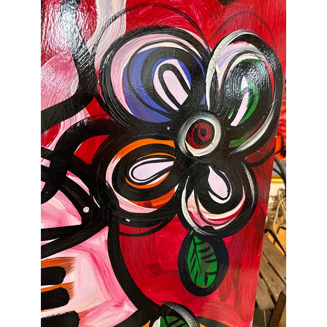 1970s Peter Keil Large Scale Flowers Painting For Sale In Atlanta - Image 6 of 6